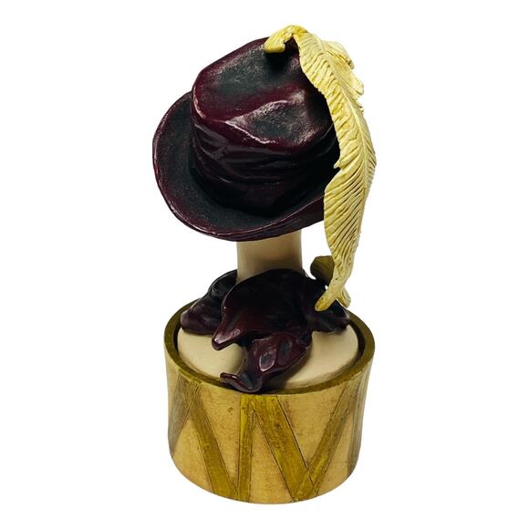 1999 Just the Right Style Feather Flair Hat Trinket Box 27401 by Raine MIB - Picture 9 of 10